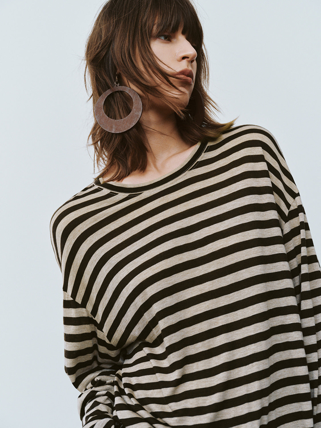 Striped Crew Neck Loose T-Shirt