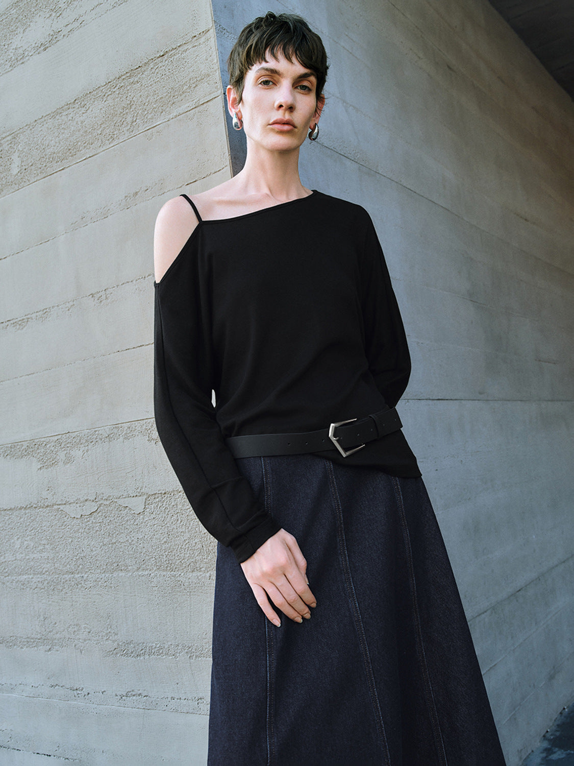 One Shoulder Skinny T-Shirt