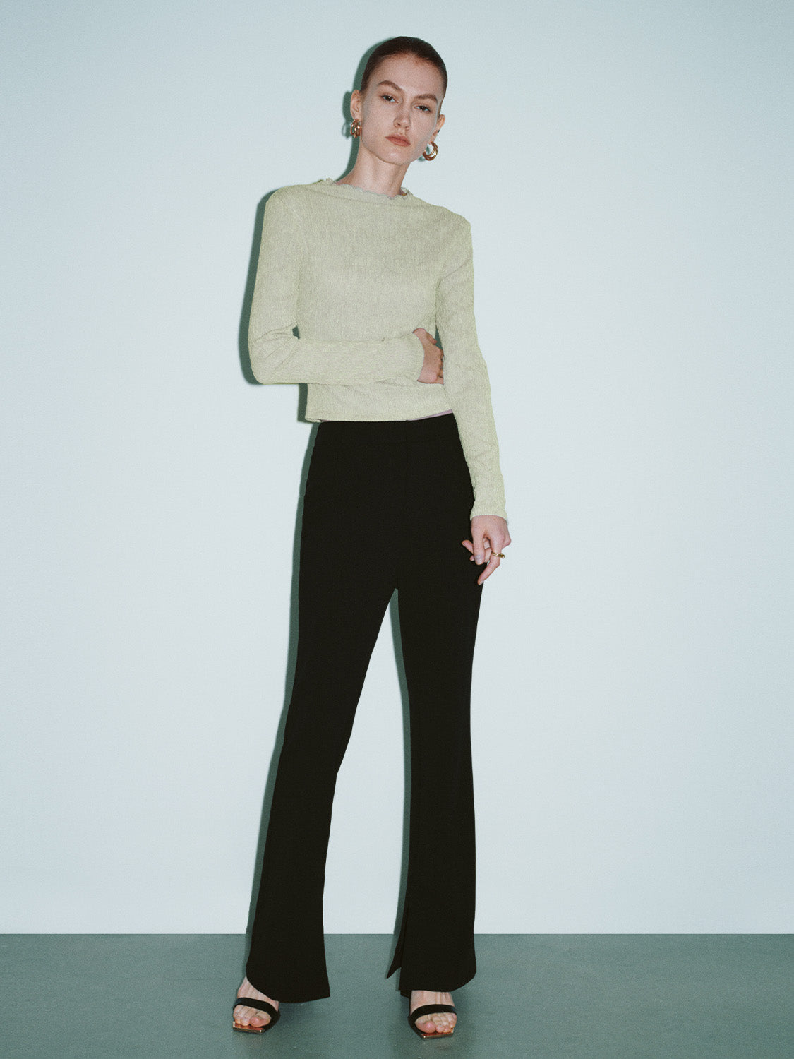 Mock Neck Skinny T-Shirt