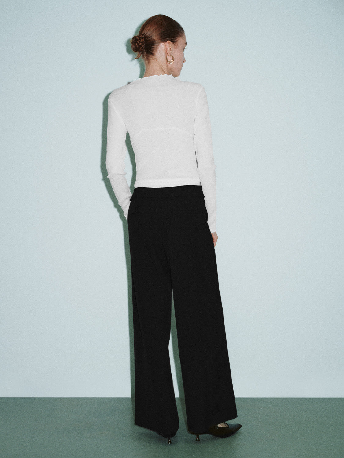 Mock Neck Skinny T-Shirt