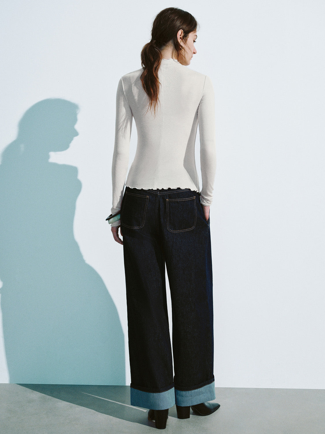 Frill Trim Skinny T-Shirt