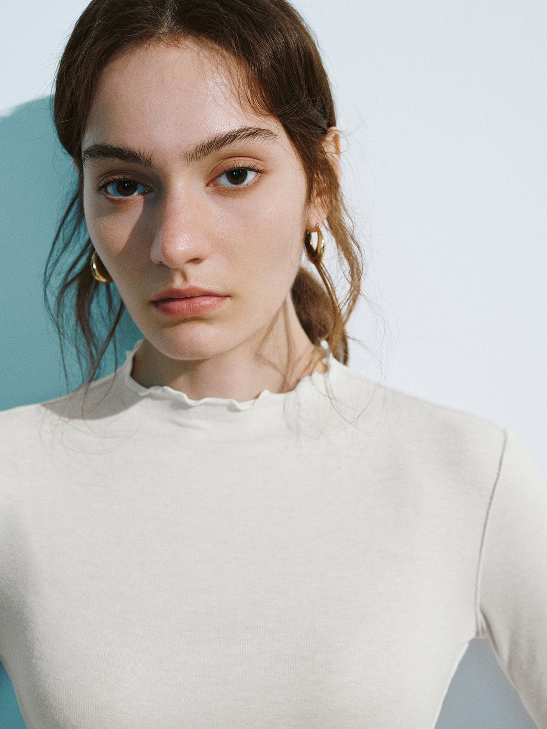 Frill Trim Skinny T-Shirt