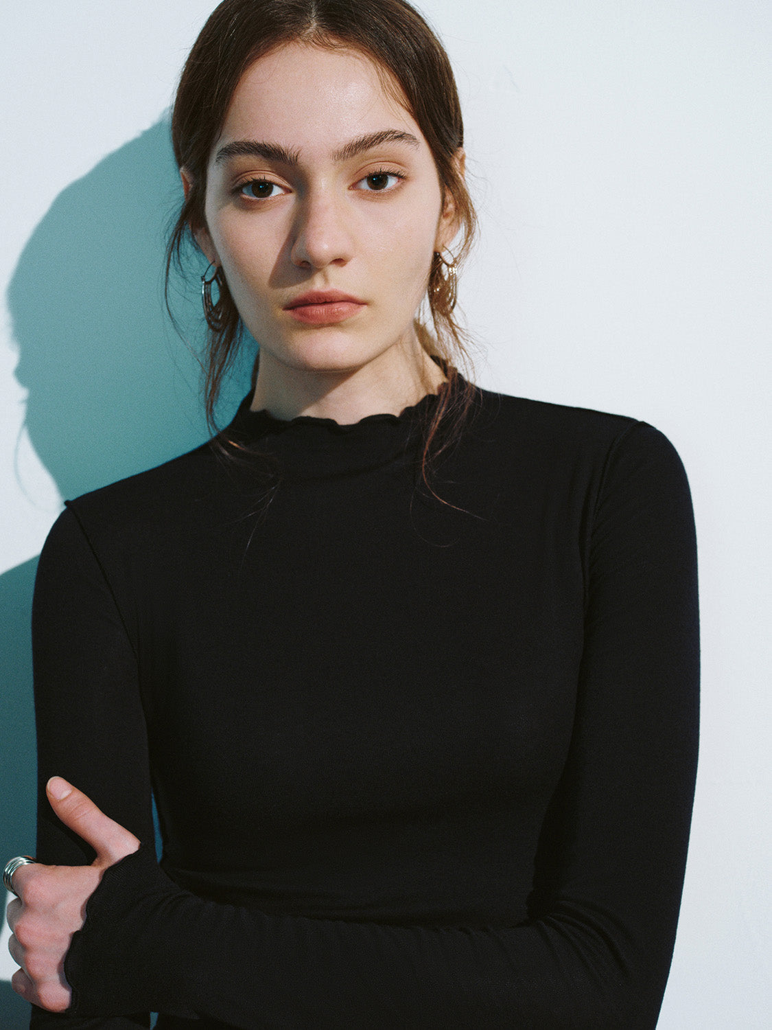 Frill Trim Skinny T-Shirt