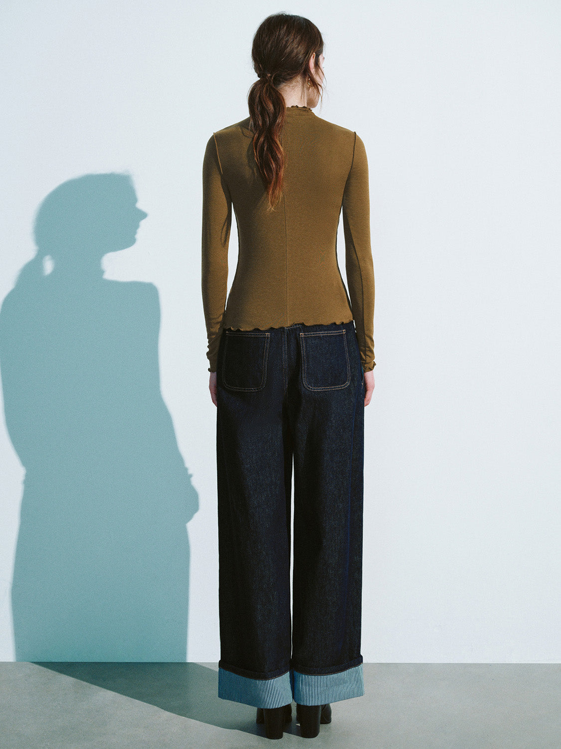 Frill Trim Skinny T-Shirt