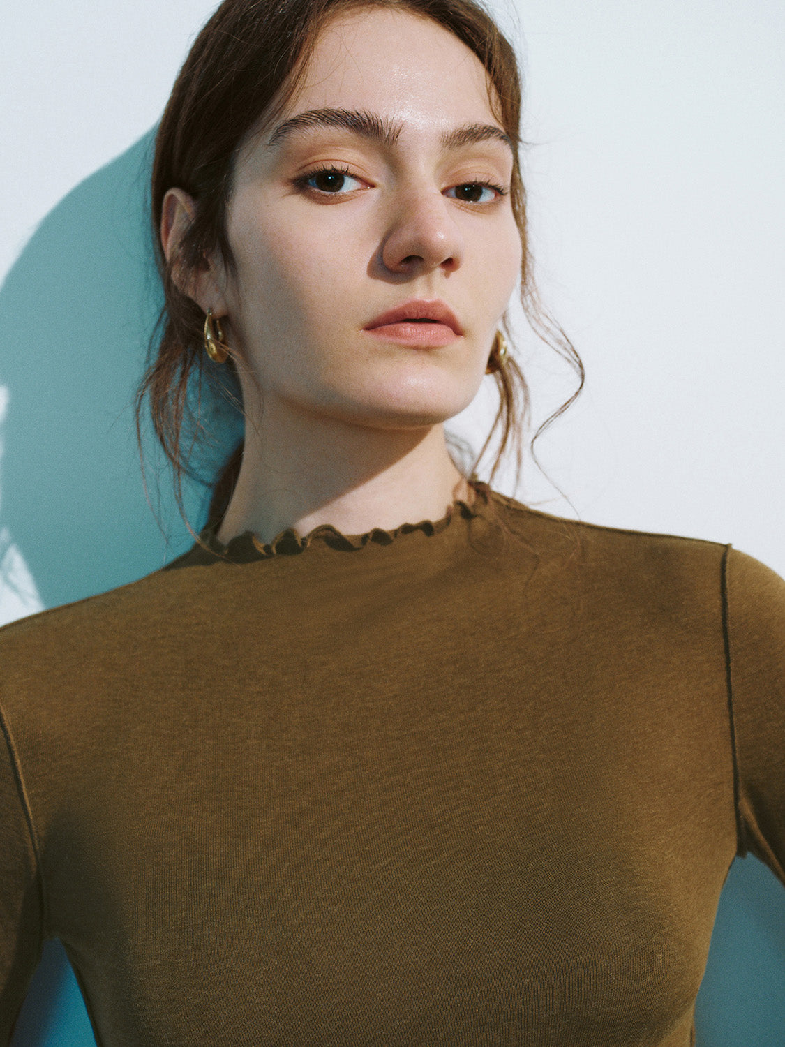 Frill Trim Skinny T-Shirt