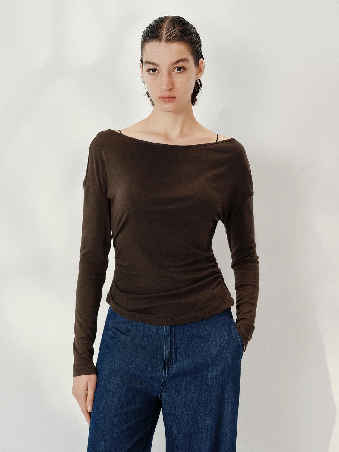 One Shoulder Long Sleeve T-Shirts