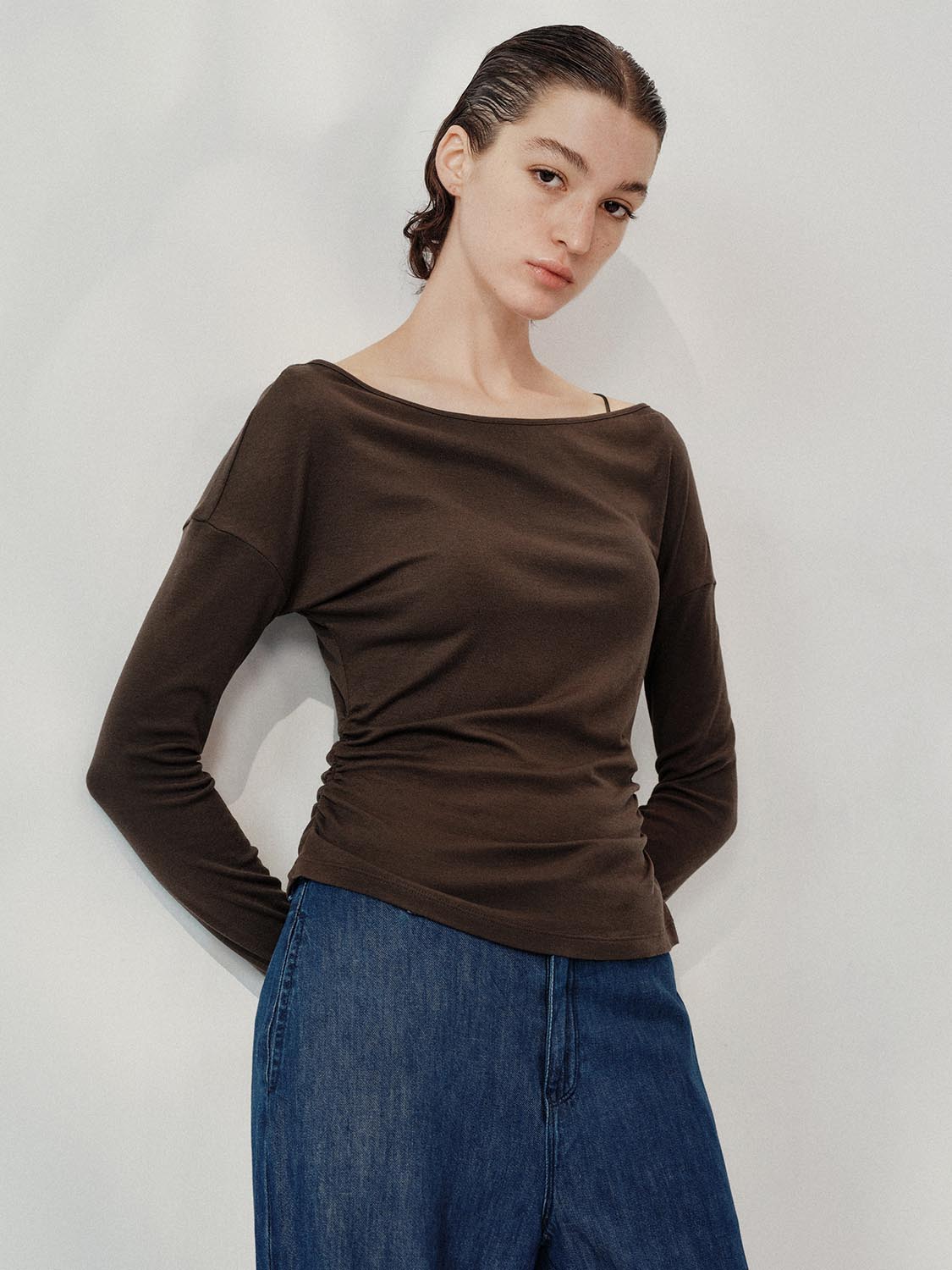 One Shoulder Long Sleeve T-Shirts