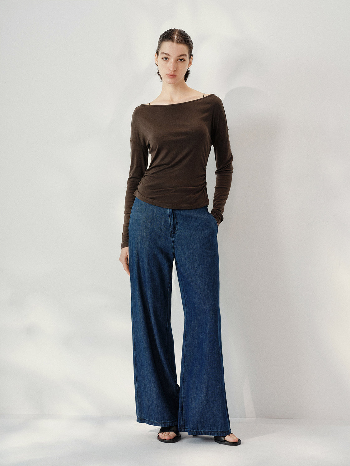 One Shoulder Long Sleeve T-Shirts