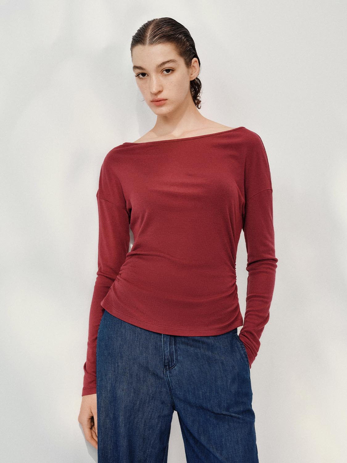 One Shoulder Long Sleeve T-Shirts