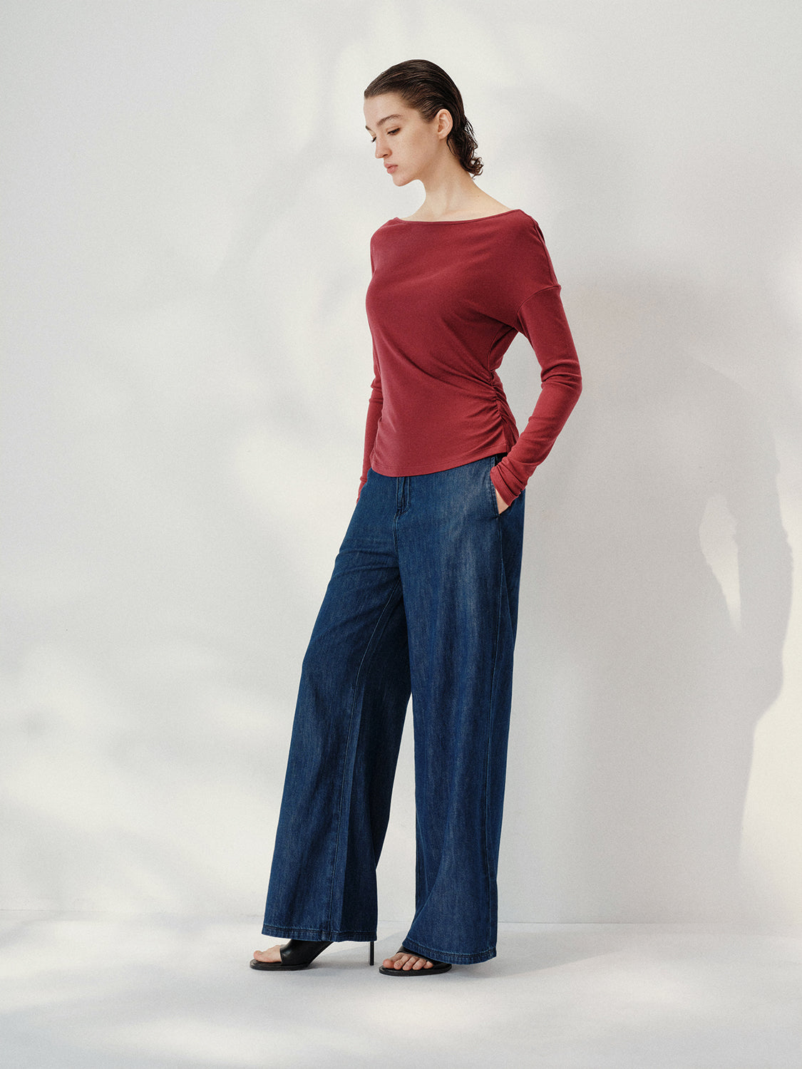 One Shoulder Long Sleeve T-Shirts