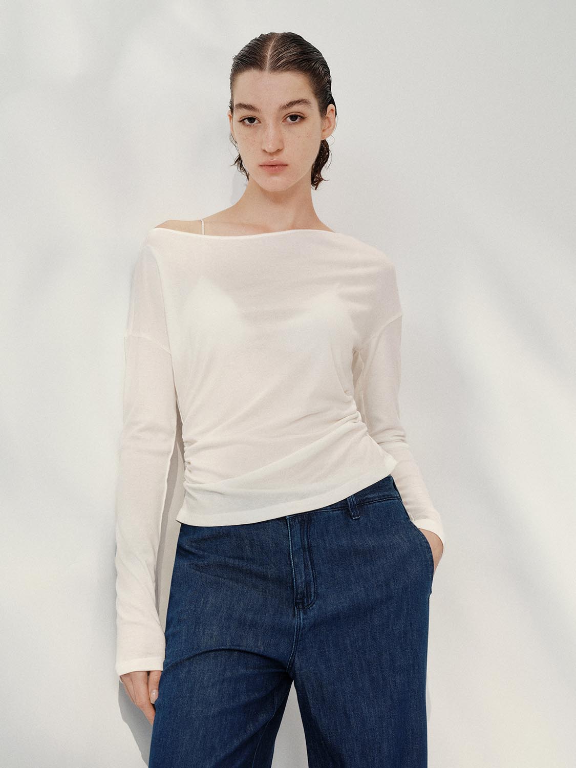 One Shoulder Long Sleeve T-Shirts