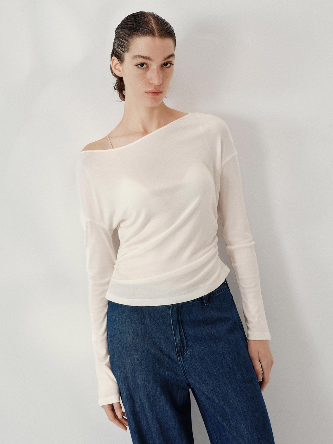 One Shoulder Long Sleeve T-Shirts