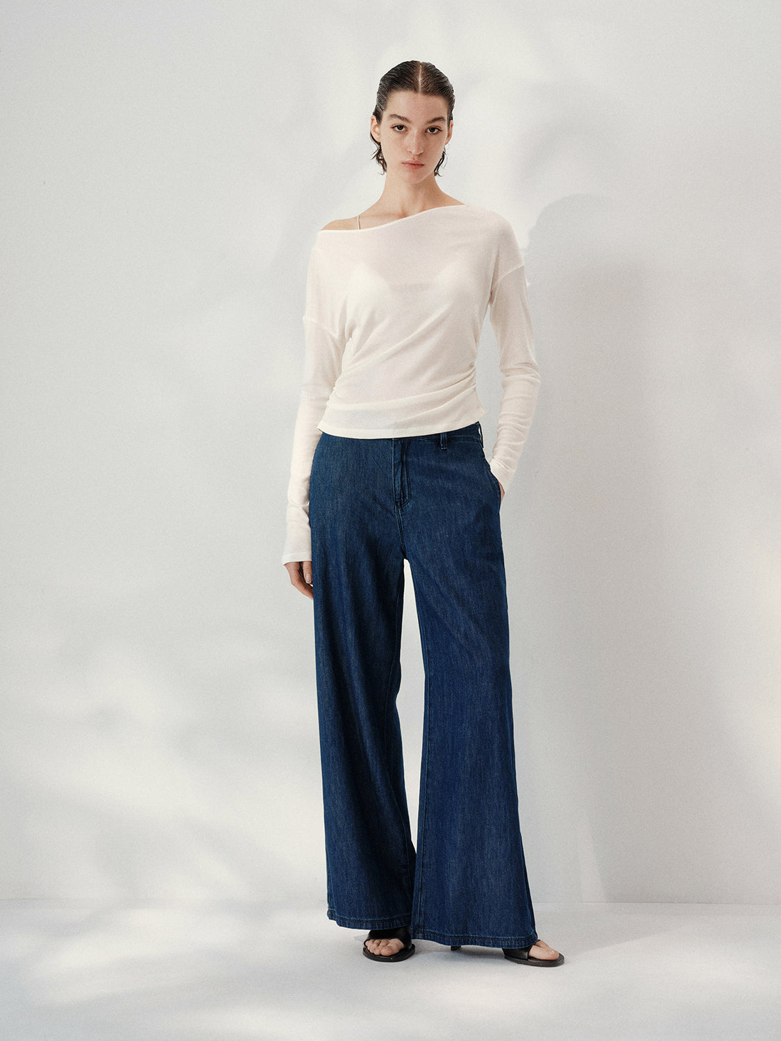 One Shoulder Long Sleeve T-Shirts