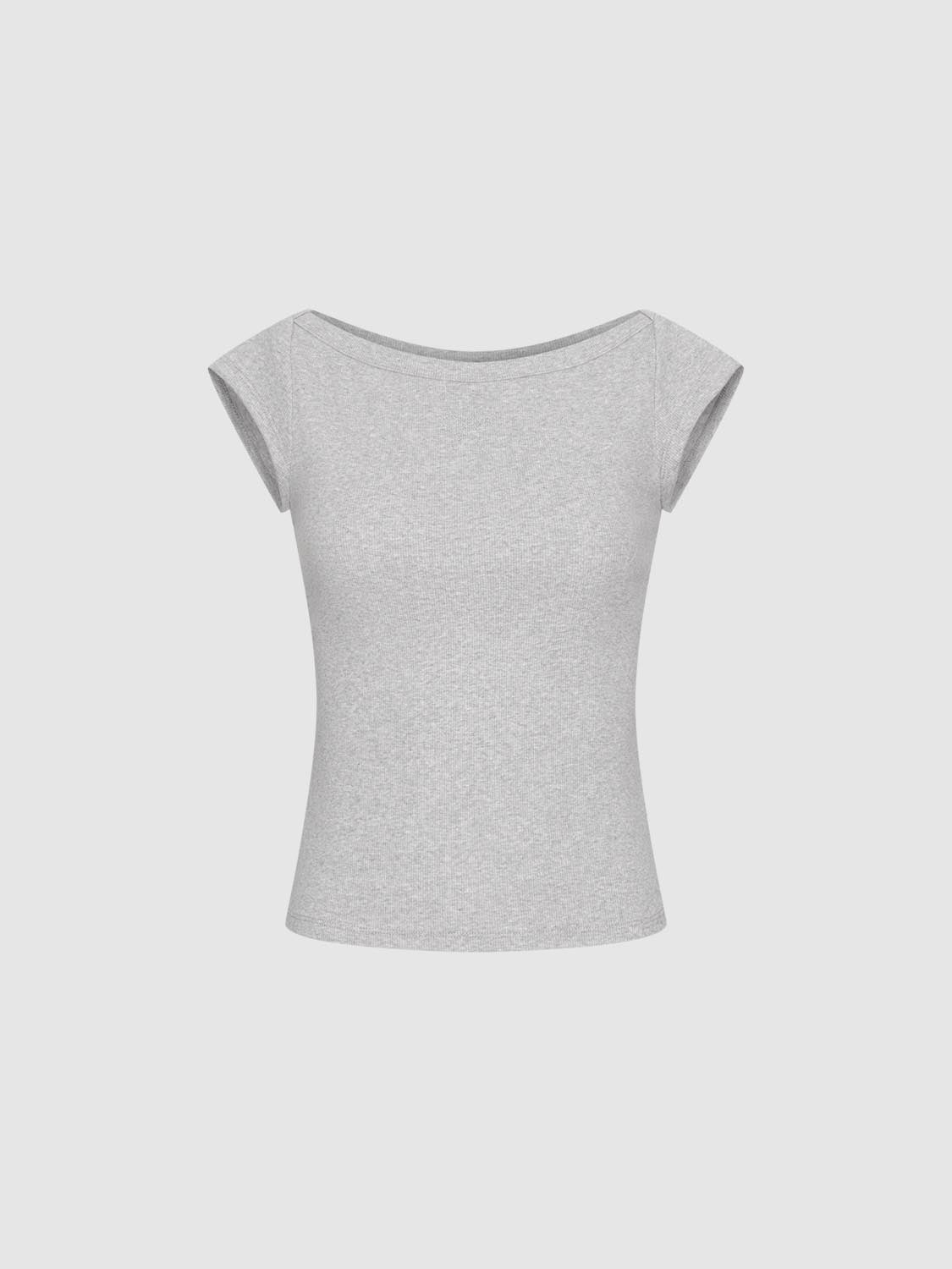 Bow Printed Cap Sleeve T-Shirts