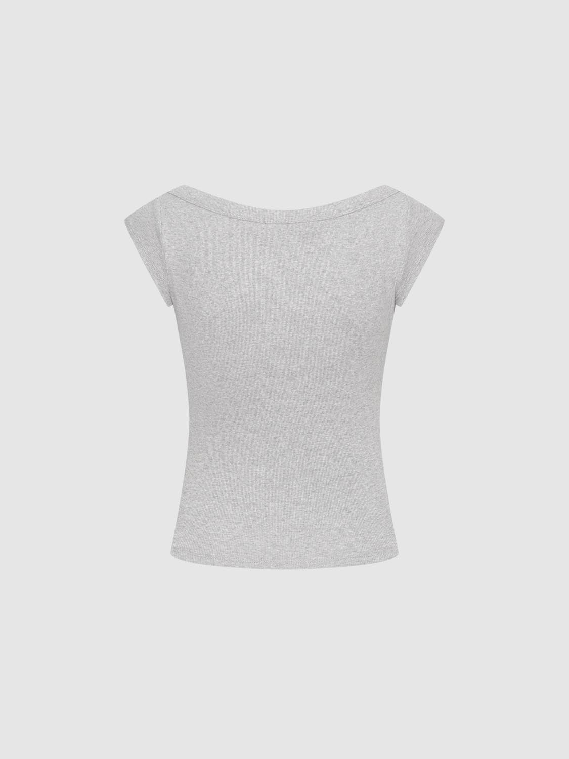Bow Printed Cap Sleeve T-Shirts