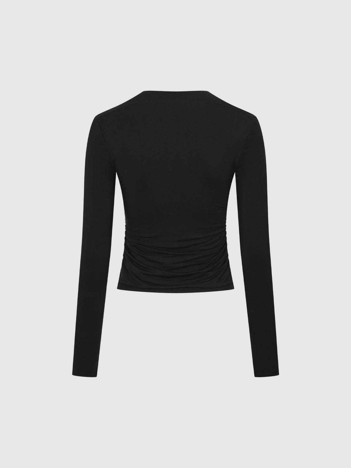 Skinny Ruched Long Sleeve T-Shirts
