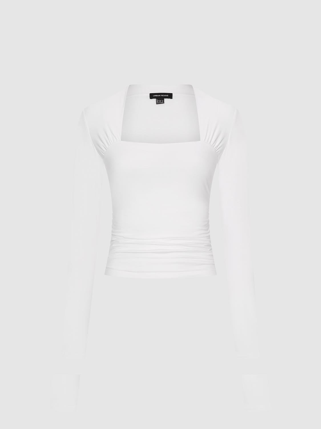 Skinny Ruched Long Sleeve T-Shirts