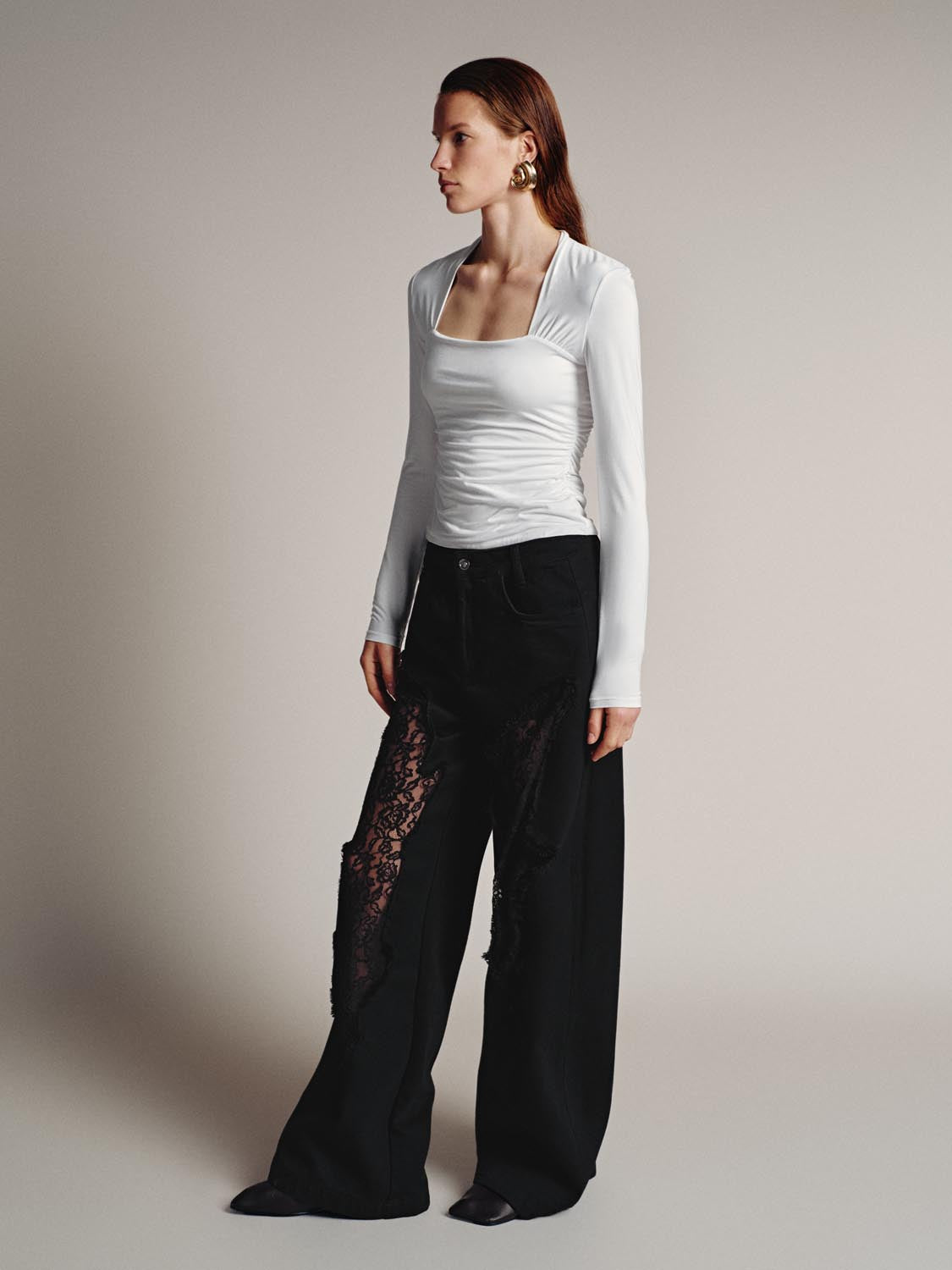 Skinny Ruched Long Sleeve T-Shirts