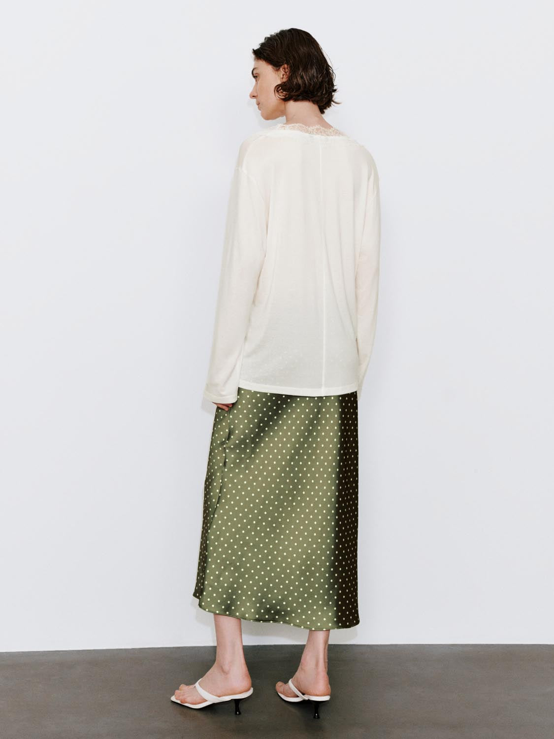 Polka Dotted Fishtail Midi Skirts