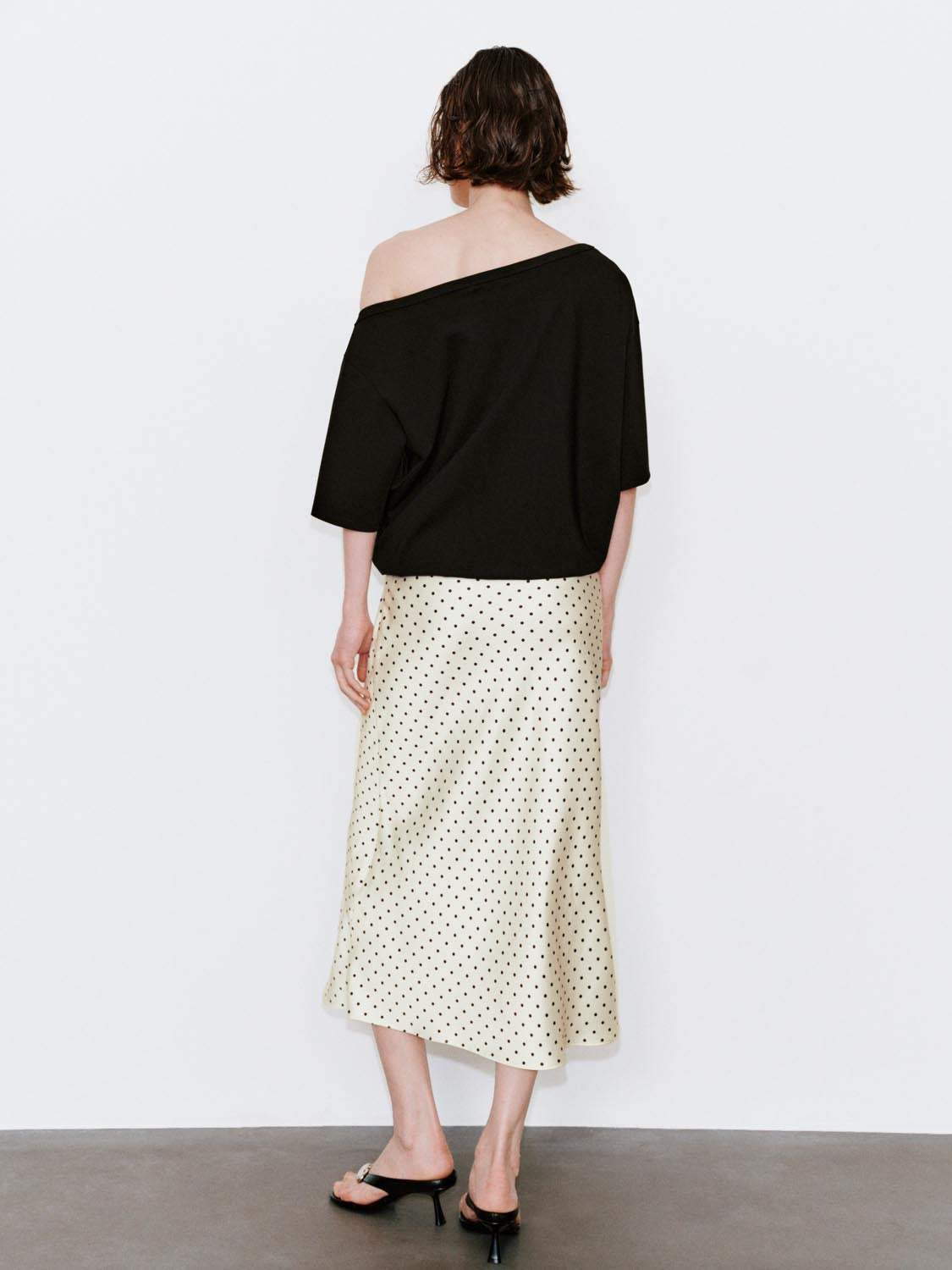 Polka Dotted Fishtail Midi Skirts