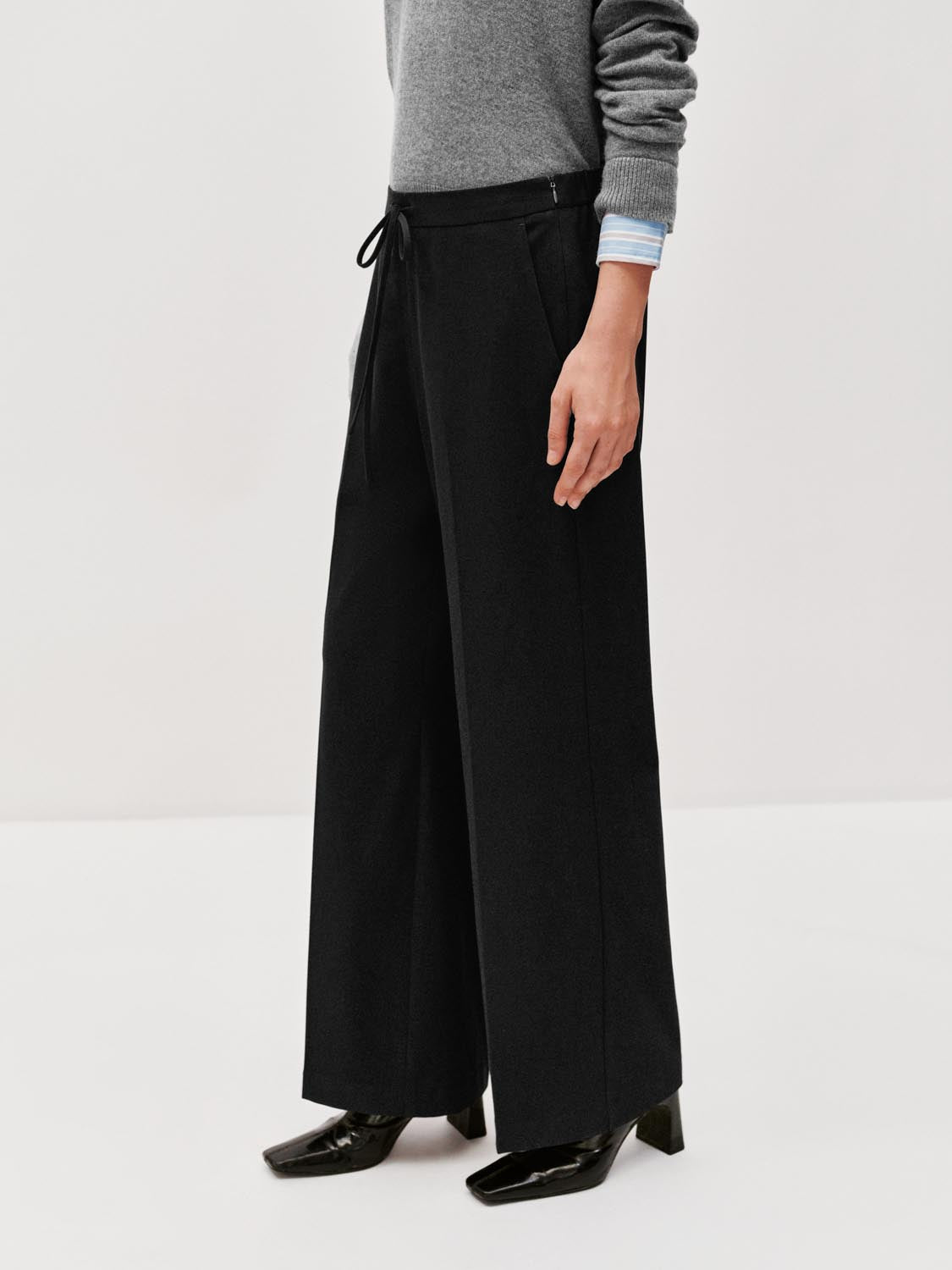 Tie Detail Wide Leg Pants