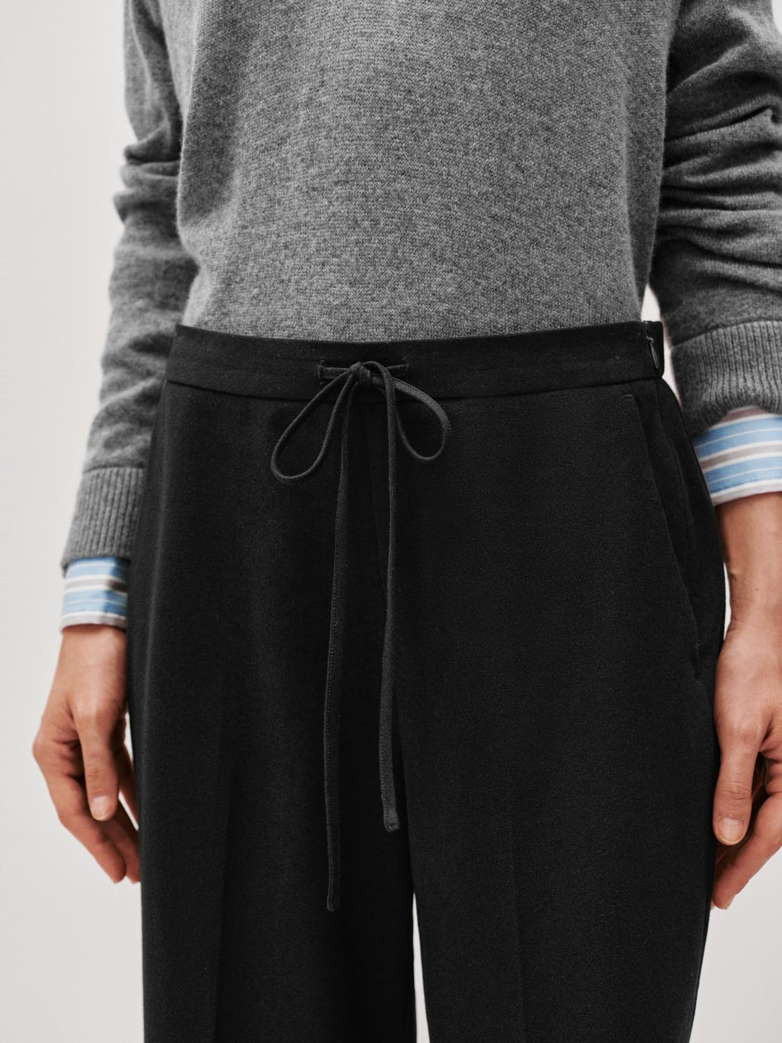 Tie Detail Wide Leg Pants