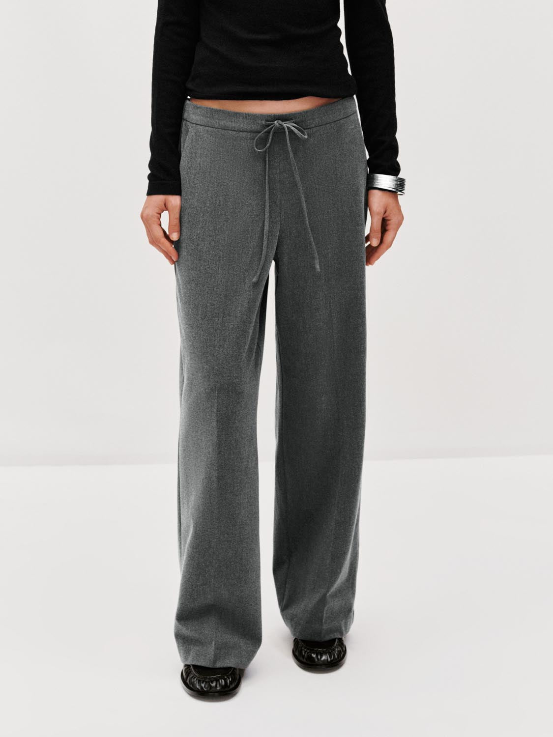 Tie Detail Wide Leg Pants