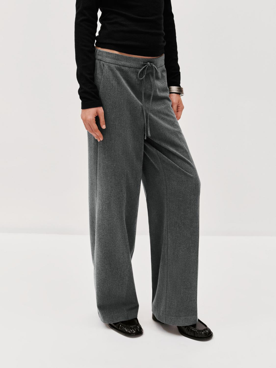 Tie Detail Wide Leg Pants