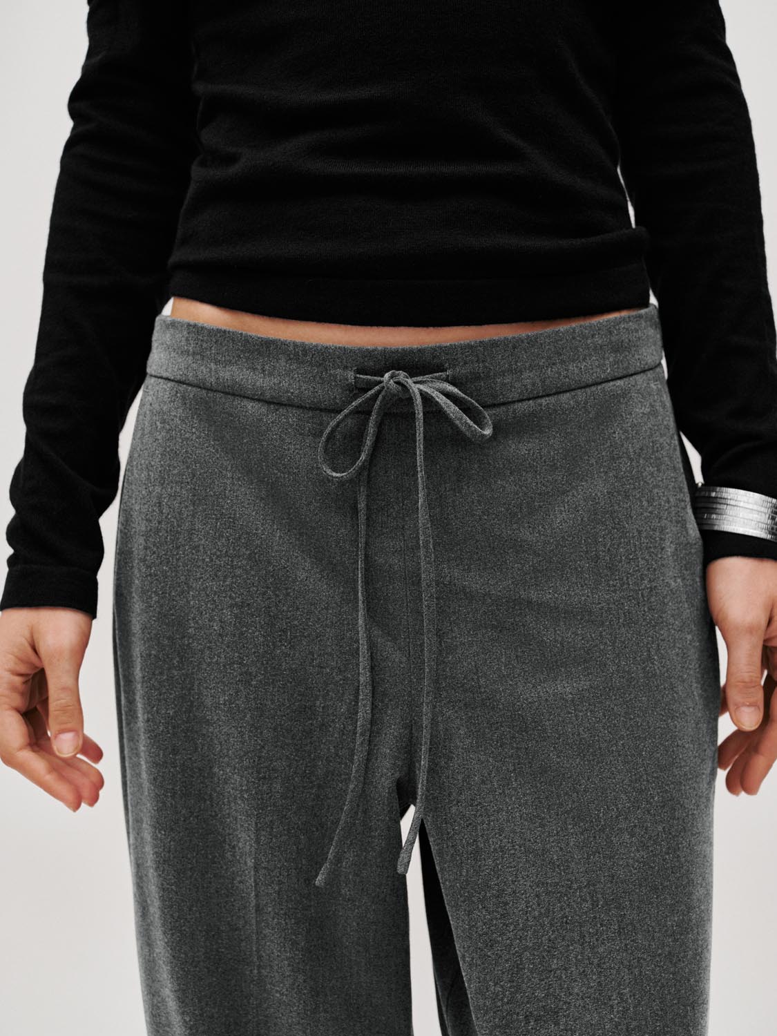 Tie Detail Wide Leg Pants