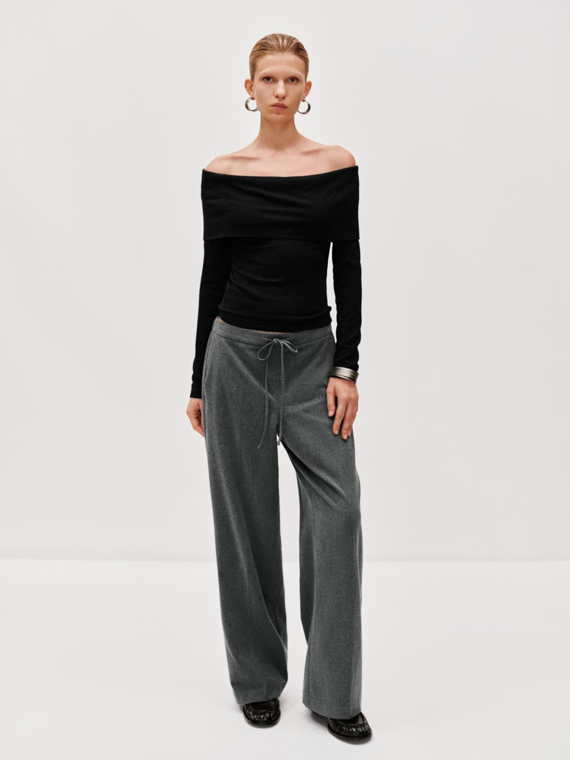 Tie Detail Wide Leg Pants