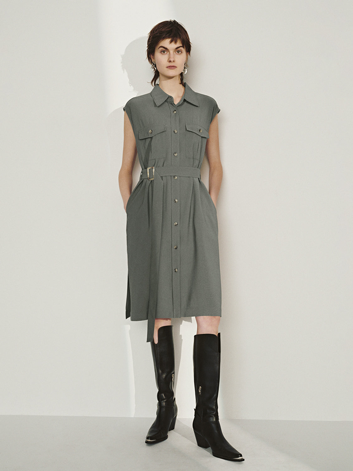 Belted Straight Dresses