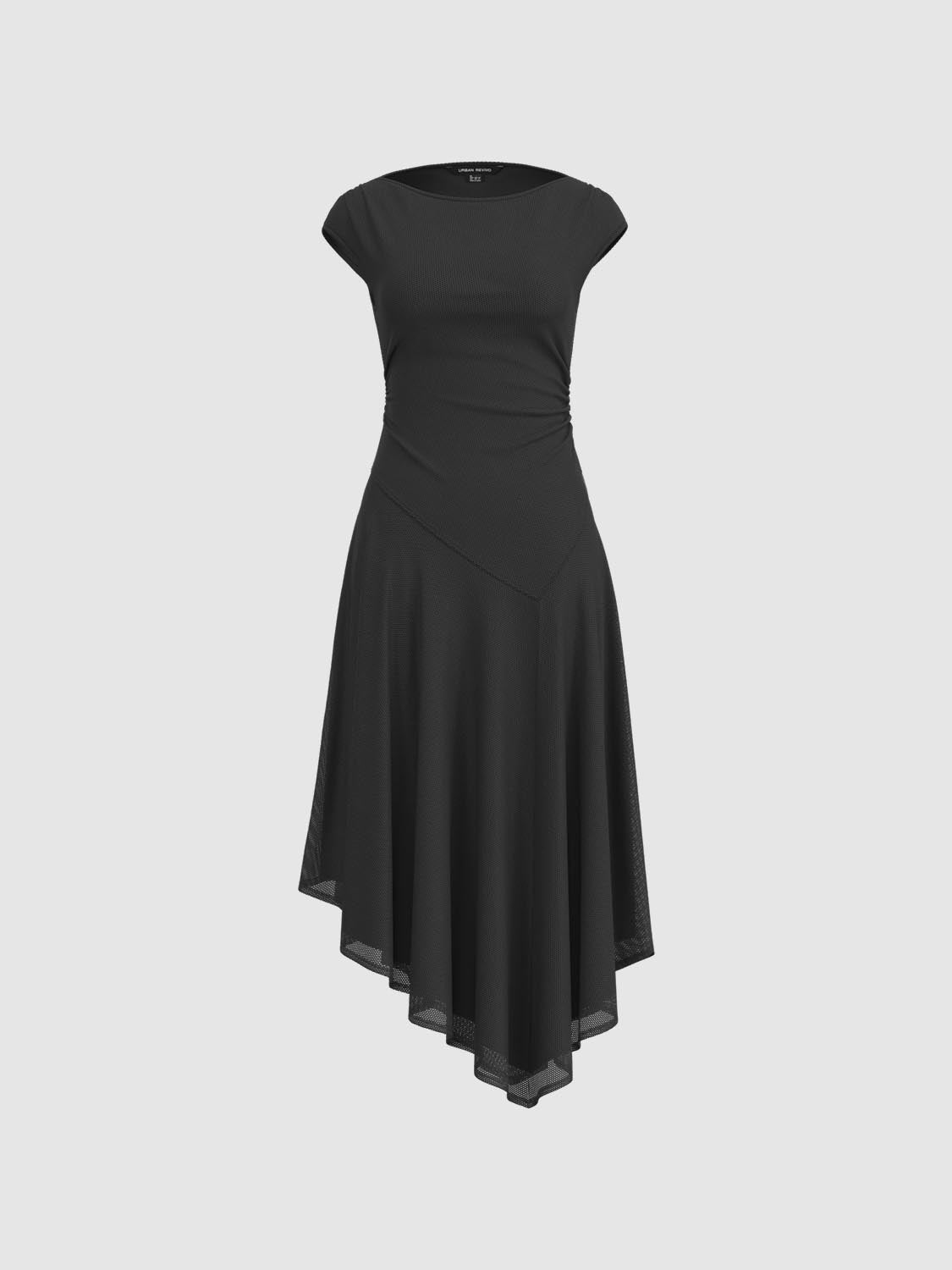 Sleeveless Irregular Hem Skater Maxi Dresses