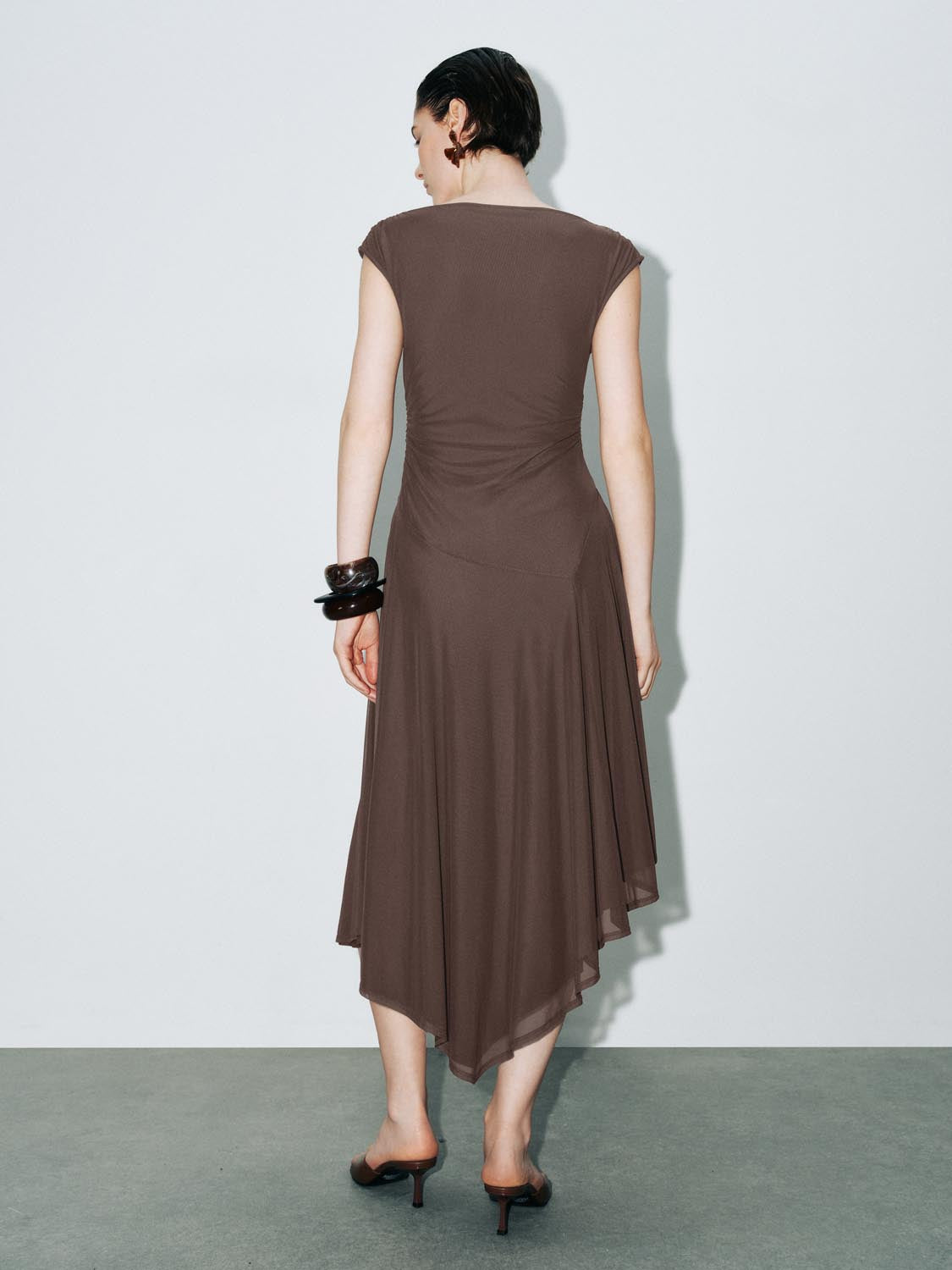 Sleeveless Irregular Hem Skater Maxi Dresses