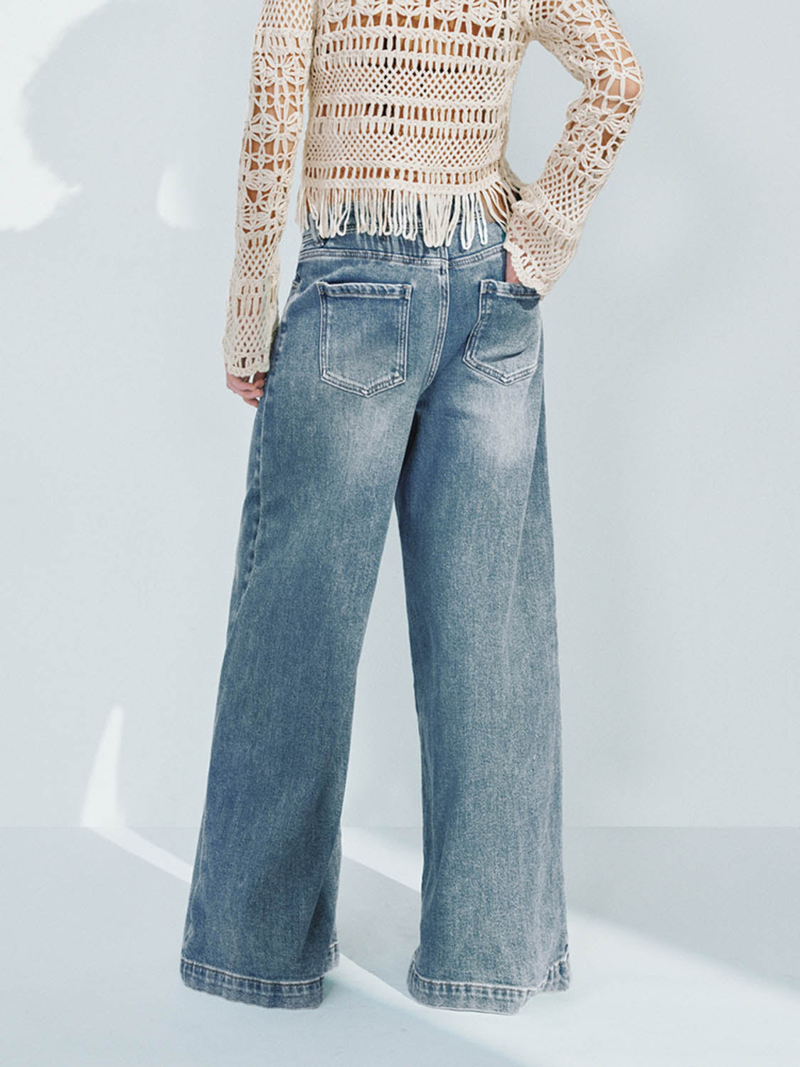 Denim Wide-Leg Pants