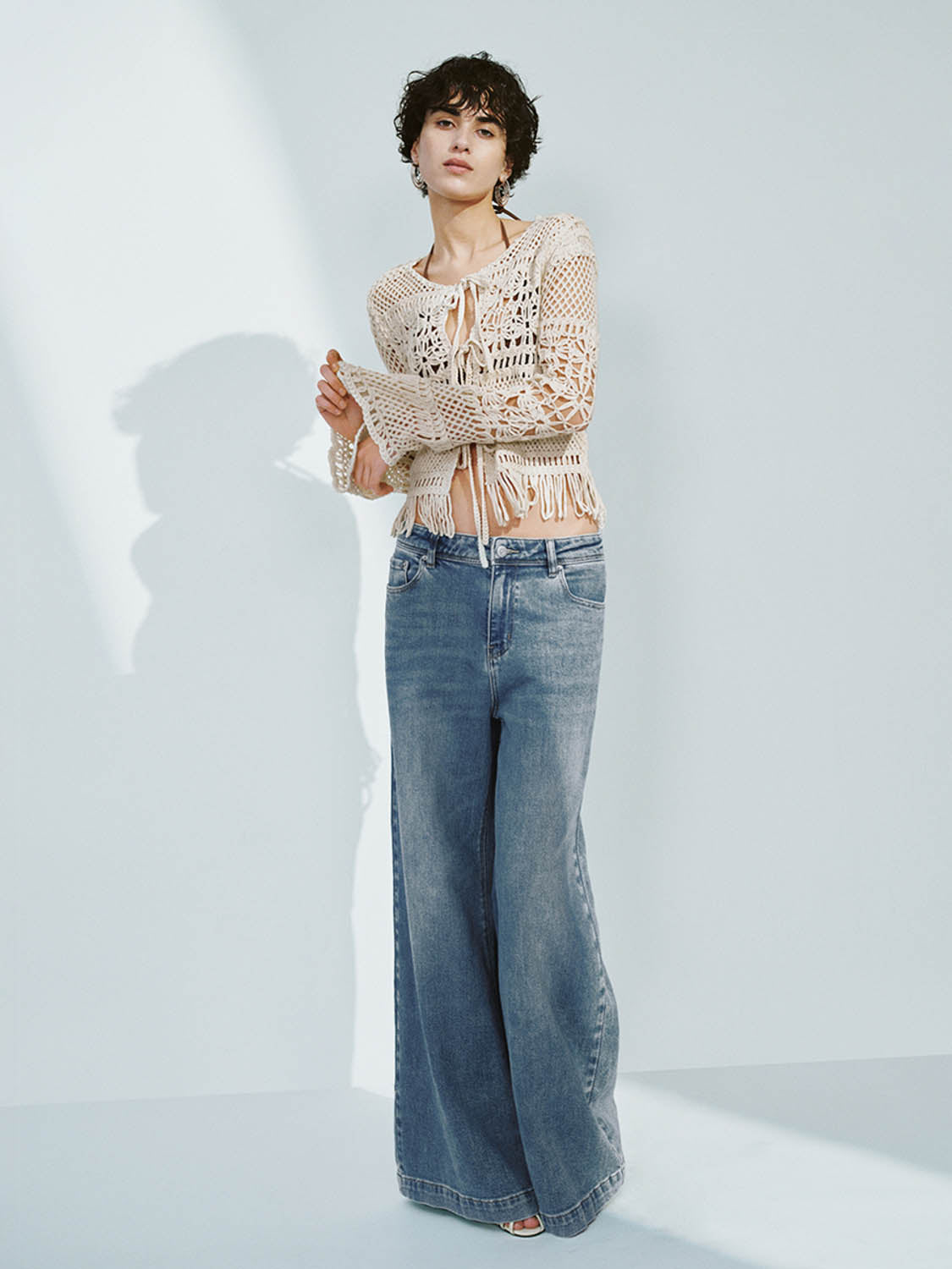 Denim Wide-Leg Pants