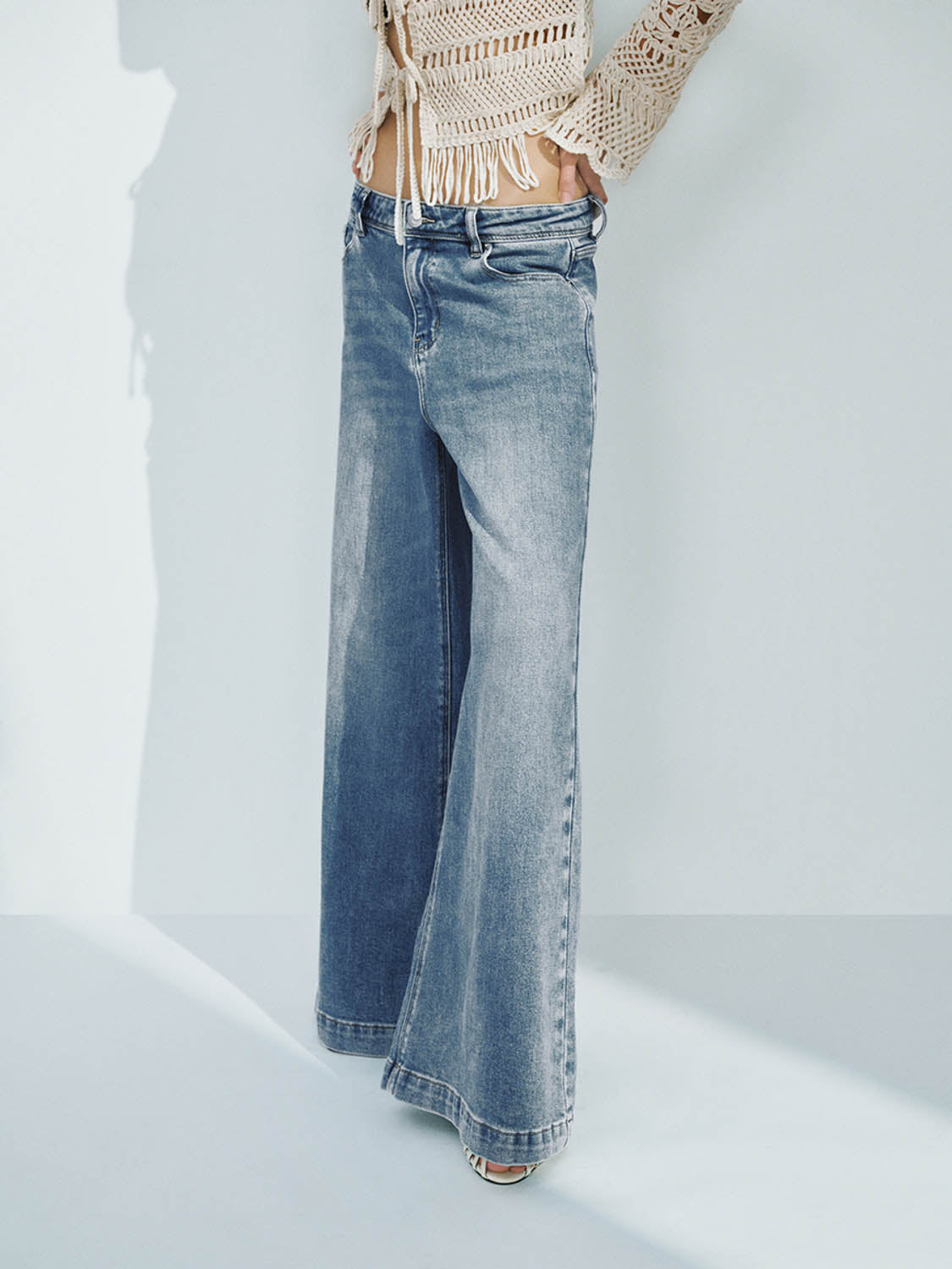 Denim Wide-Leg Pants