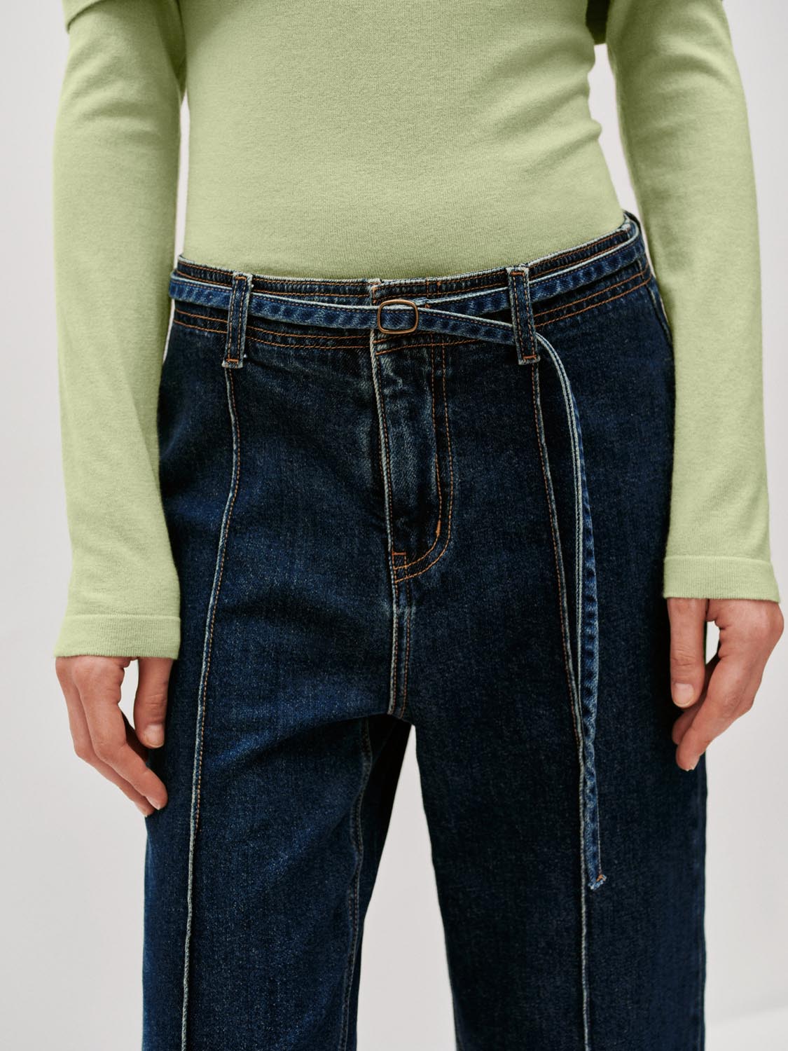 Seamed Wide Leg Jeans
