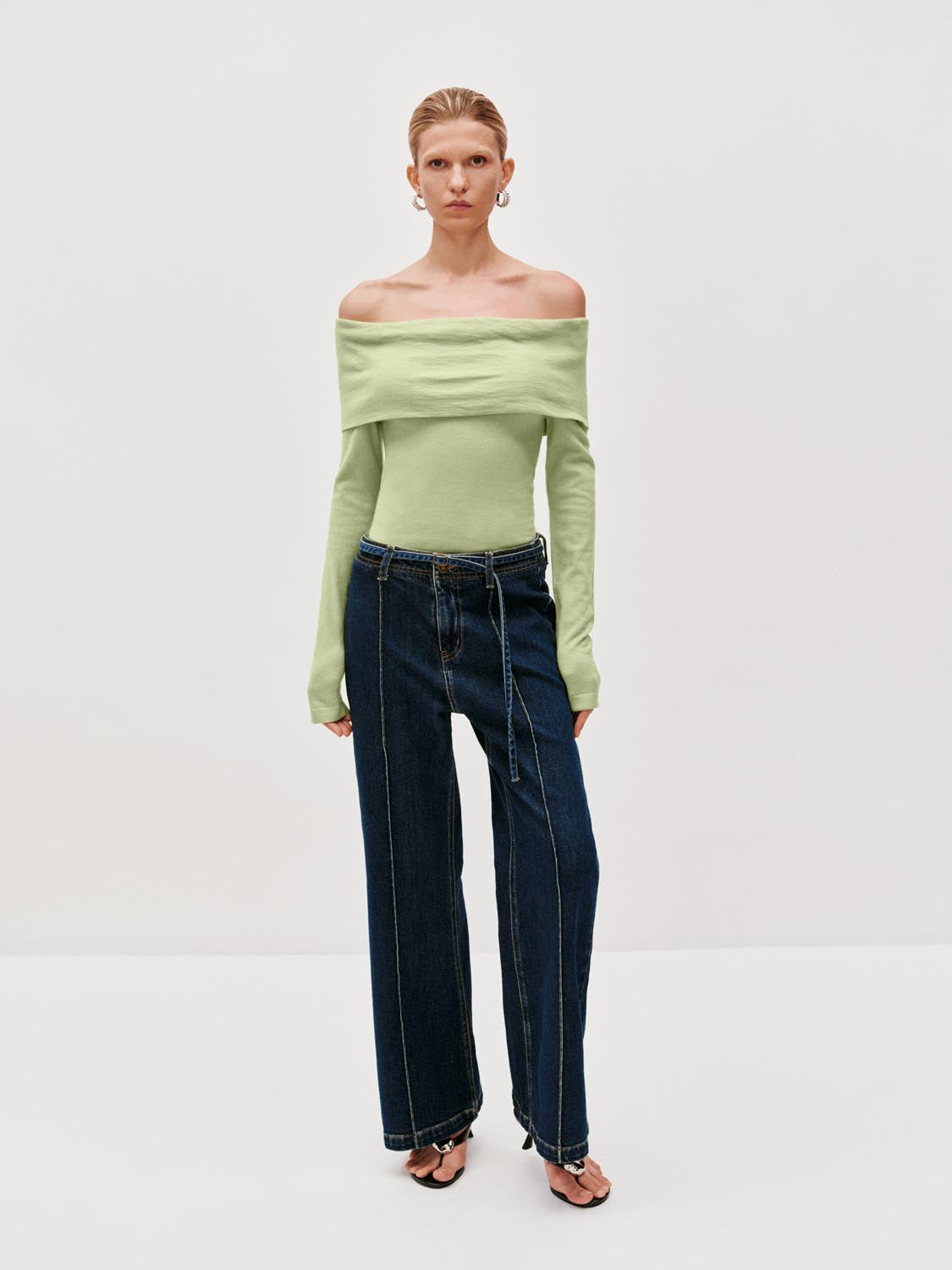 Seamed Wide Leg Jeans