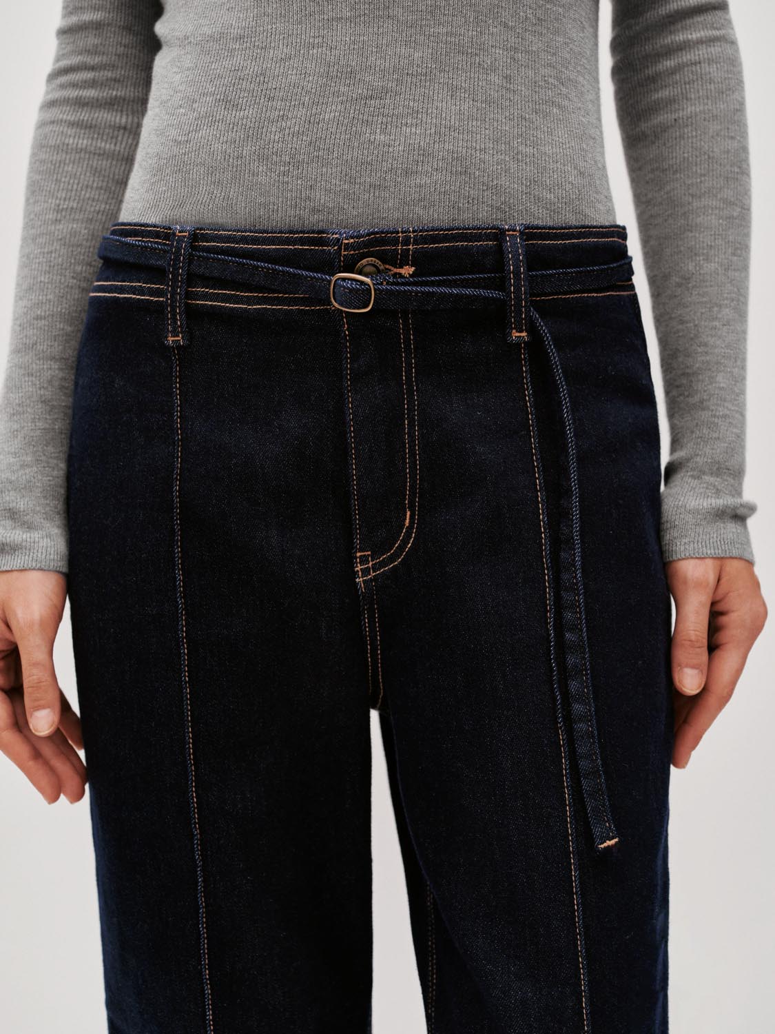 Seamed Wide Leg Jeans