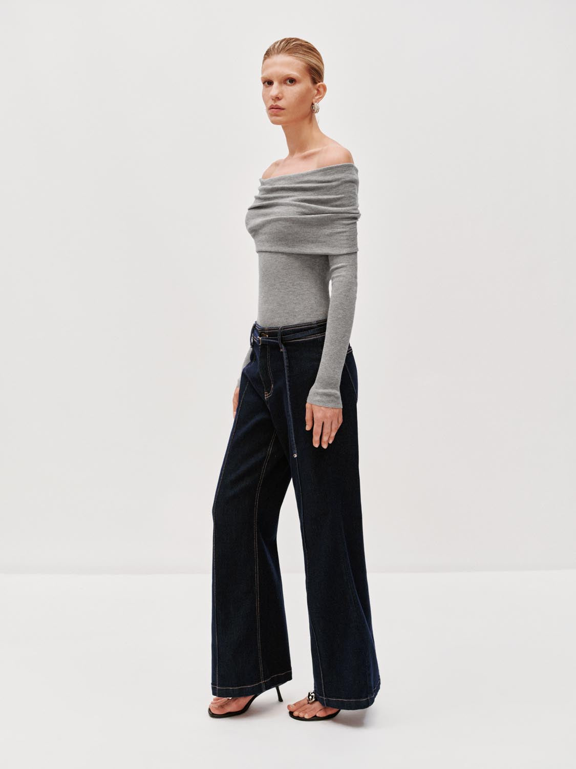 Seamed Wide Leg Jeans