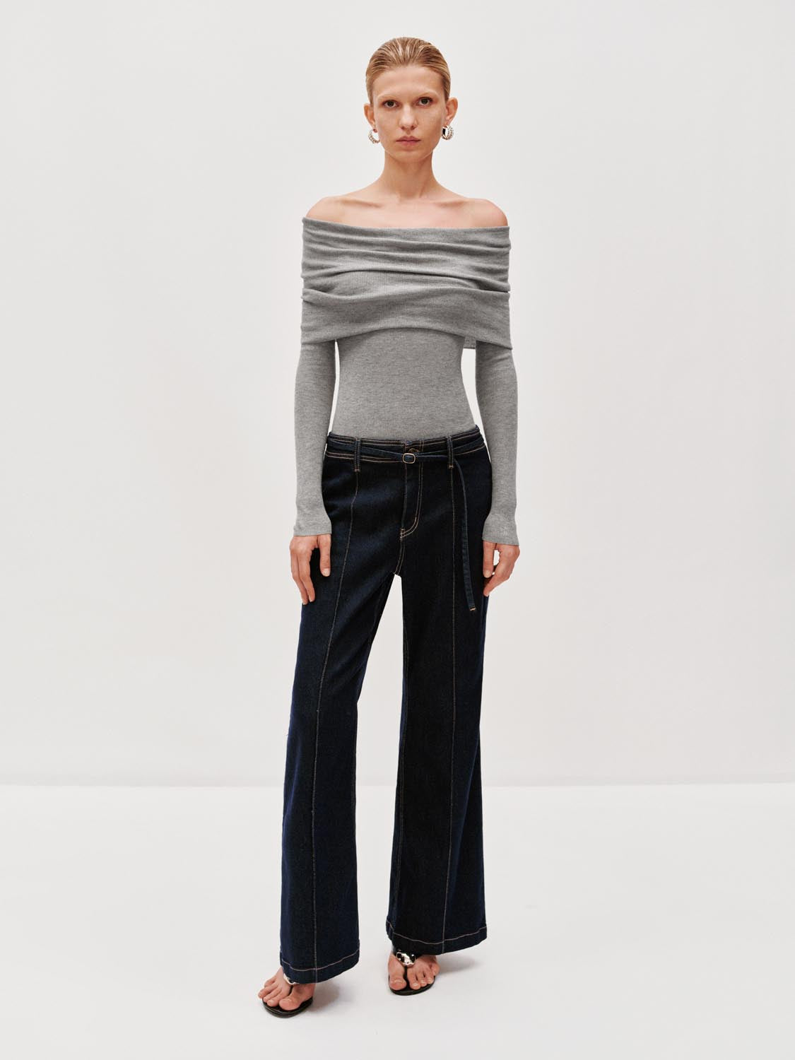 Seamed Wide Leg Jeans