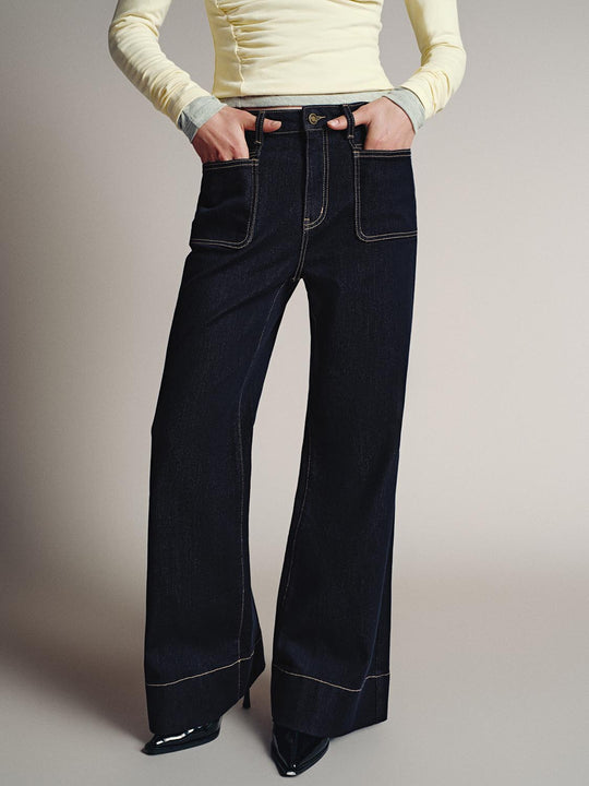 Stitch Flare Leg Jeans