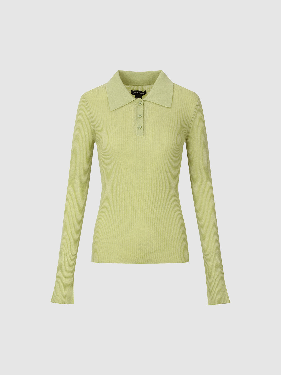 Button Half Placket Knitted Skinny T-Shirt