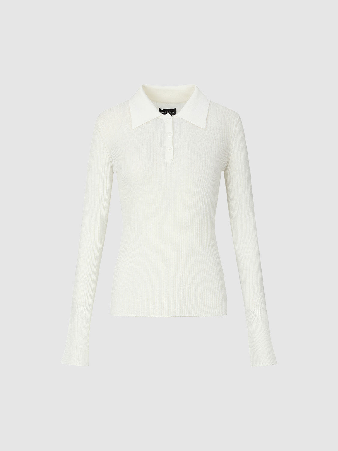 Button Half Placket Knitted Skinny T-Shirt