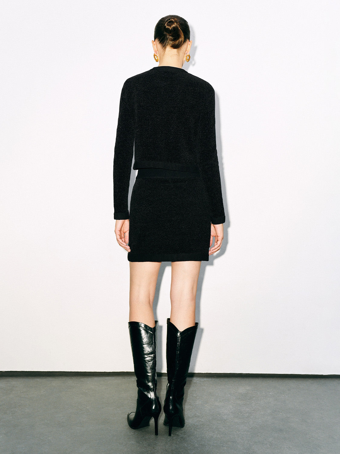 Crew Neck Knitted Cardigan