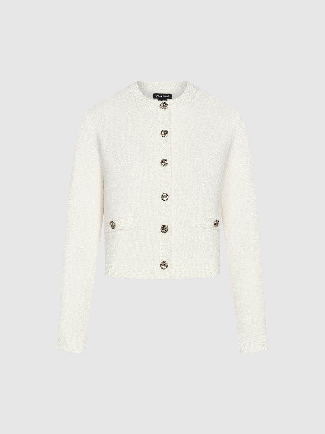 Crew Neck Knitted Cardigan