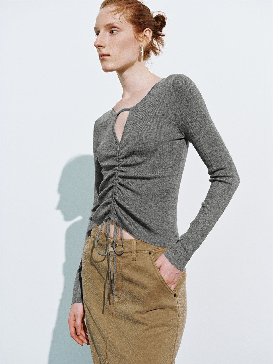 Keyhole Neck Knitted T-Shirts
