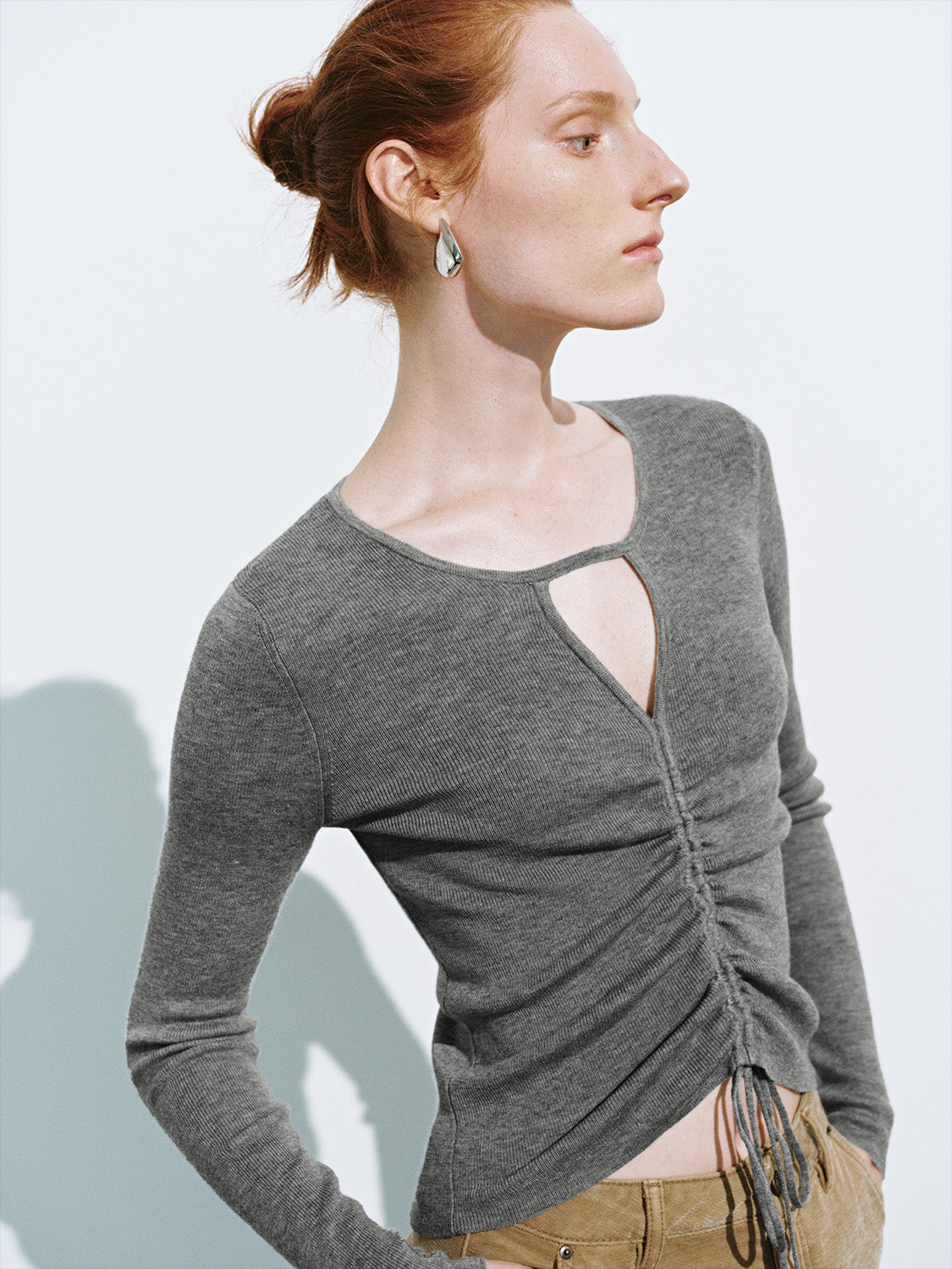 Keyhole Neck Knitted T-Shirts
