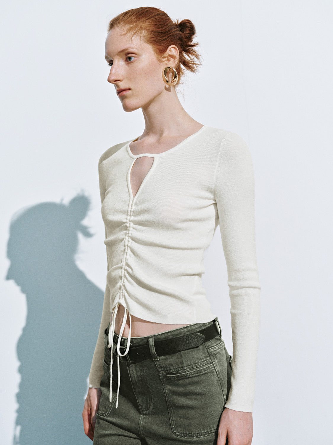 Keyhole Neck Knitted T-Shirts