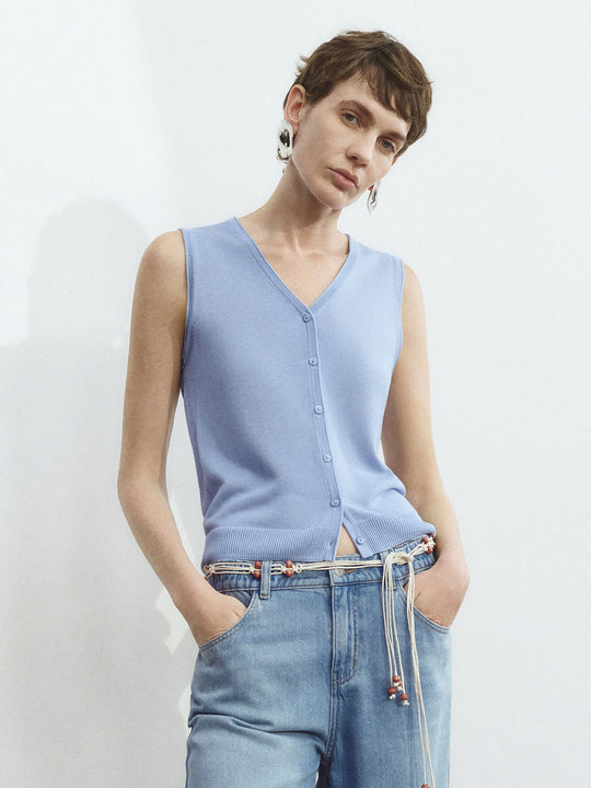 Sleeveless Knitted Cardigans